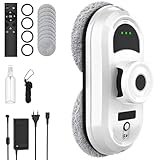 Fensterputzroboter, 5600Pa Fensterreiniger Elektrisch mit Automatische Sprühfunktion, 3 Reinigungsmodi, Intelligente Navigation, Kantenerkennung, Fernbedienung, Sicherheitssystem＆10 Reinigungstücher