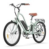 Touroll B2 26 Zoll City E-Bike mit 250W 50N.M Motor und 36V 561.6Wh Abnehmbarem Akku Pedelec Cityräder Elektrofahrrad, 25KM/H, Reichweite 100km, Ebikes für Erwachsene Herren und Damen Stadtpendler