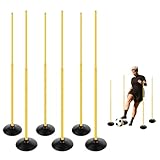 TNZMART Agility-Stöcke für Fußball, Teleskop-Trainingsstöcke, 1,2 m, höhenverstellbar, Mehrzweck-Stöcke mit Gummiunterseite, 6 Stück