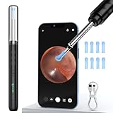 Ohrenschmalz Entferner Otoskop, Ferdiiz 1080P WiFi Direkte Verbindung Ohrenreiniger, IP67 Wasserdicht Ohrreiniger für Erwachsene, 3,5MM Otoskop für iPhone, iPad und Android-Smartphones(Schwarz)
