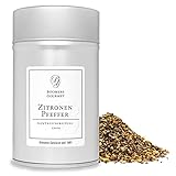 Boomers Gourmet - Zitronenpfeffer Gewürzmischung grob gemahlen, Lemon Pepper geschrotet - Gewürzdose 11,5 cm - 120 g