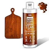 Wasserbasierende Holzbeize - Teak | Holzlasur für Innen- & Außenmöbel, Schränke, Regale, Türen, Geruchsarm & Ungiftig, Schnelltrocknend, Mehrere Klassische Farbtöne - 8.5fl.oz / 250ml
