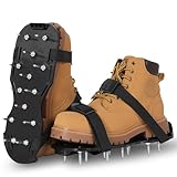 NCTNCX Nagelschuhe 42mm, 30x13.3cm Rasenbelüfter, Nagelschuhe ausgleichsmasse, Zum Rasen belüften oder als Estrichschuhe, perfekt für Epoxidböden, Überzüge, Abdeckung (Schwarz)