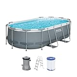 Bestway 56620-7 Steel Pro Max Aufstellpool-Set, 4,27 m x 2,50 m x 1,00 m, grau