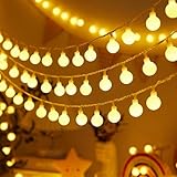 ENLACE LED Lichterkette mit Kugeln, Warmweiß, 6m 40 LEDs, Batterie und USB betrieben, 1.8cm Kugeln