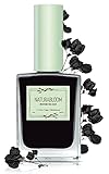 NATURABLOOM Nagellack schnelltrocknend (Dark Coal) - Premium schwarzer Nagellack für Achtsame und Stilbewusste - Halal Nagellack vegan und langanhaltend - Gelfreier Nagellack schwarz