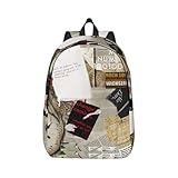 Mjinbiao Unisex Freizeit-Rucksack, Segeltuch, Büchertasche, Umhängetasche, Wanderrucksack, Reisen, Outdoor, Schultertasche, Schwarz , S