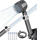 Duschkopf mit schlauch,Handbrause Duschkopf mit Filter, 4 Strahlarten Duschsparkopf Wassersparend mit Stoppfunktion, Duschbrause für Entfernen vom harten Wasser, Rest-Chlor, Bakterien und chwermetall