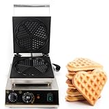 Begoniape Waffelmaschine 1750W, Waffeleisen Herzform für Belgische Waffeln, Waffel Maker Antihaftbeschichtete Platten Zeitschaltuhr Einstellbare Temperatur Kontrollleuchte