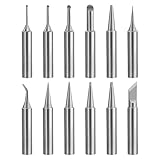 NVGFTG 900M Lötspitzen 12 Stück Lötkolben Spitzen Lötspitze ErsatzLötspitzen Set für Lötstationen, Schweißgeräte & Zubehör, Kompatibel mit Hakko, Yihua, Atten & Mehr