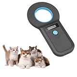 Haustier Mikrochipscann, Wiederaufladbarer USB Tierchip Lesegerät Chipleser Hunde Chip Scanner Katze ISO11784/(85) FDX-B/EMID Mikrochip Lesegerät für Hunde/Katze (Blue)
