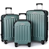 TANTOMI Koffer Set 3 Teilig Hartschale, Kofferset, Gepäck-Sets Trolley Koffer Handgepäck, Reisekoffer mit Rollen, Koffer mit Codeschloss Teleskopgriff, Hartschalenkoffer für Reisen Geschäft