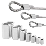 20-100 Doppelloch-Kabelcrimpringe, 8-förmige Aluminium-Hülsenklemmen for 1/1,2/1,5/2/3/4/5/6 mm Stahlseil-Befestigungszubehör FüR Seile Draht Seilverbinder Stahlseil