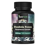 AuraVerde® Rhodiola Rosea Extrakt - 500mg pro Kapsel - Hochdosiert & Natürlich - 120 Kapseln - Rosenwurz (Premium Qualität)