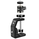 UTEBIT Klemmstativ mit Kugelkopf, Stativ Klemme für DSLR Kamera, Metall Multiklemme mit 1/4”Zollschraube, C klemme mit Mini Kugelkopf, Ball Head und Kamera Clamp Halterung für Lampenstativ