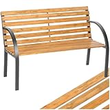 tectake® 2-Sitzer Gartenbank wetterfest, Gartenbank Holz im Landhausstil für Wintergarten Möbel, als romantische Balkonbank, Holzbank Garten, Gartenmöbel Bänke 119,5 x 62 x 83 cm