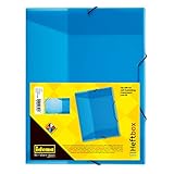 Idena 225167 - Heftbox für DIN A4 mit Gummizug, aus PP, Füllhöhe 3,5 cm, transluzent blau, 1 Stück