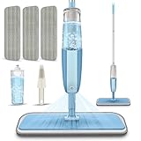 Wischer mit Sprühfunktion, MEXERRIS Sprühwischer Bodenwischer mit Wassertank 360 Grad Rotierender Wischmopp Spray Mop Wischer Boden mit 3 Waschbaren Mikrofaser Pads für alle Böden