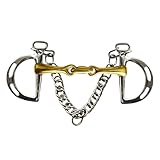 YDYAENIO Gebisse Pferdegebiss Kupfermaul mit Panzerhaken Kettengeschirr Wange Pferdeausrüstung Reiten