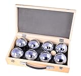 Engelhart - 010206 - Petanque Kugeln Set (8 boulekugel) Luxus Petanque Spiele - Boules-Set In Holzkiste, 8 Stuck- Jeu de Boules -