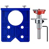 35 mm Scharnierschablonen, Verdecktes Scharnier Boring Jig Bit Bohrbuchse Sets, Scharnierbohrer Scharnier Jig Bohrer Guide, Scharnierbohrlehre für Schrankscharniere Montageplatten Schreinerar