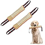 Kalsey 2 Stück Beisswurst Für Hunde, Zerrspielzeug Für Hund Unzerstörbar, Jute Zerrspielzeug, Hund Wurfspielzeug Mit 2 Griff, Hunde Beißkissen, für Training Zubeh, 30cm Länge, Rot