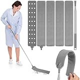 Bixury Ausziehbares Staubreinigungsartefakt,Retractable Gap Dust Cleaner Staubwedel Flach Dust Cleaner mit Edelstahl Teleskop Stange und 4 Abwaschbaren Tüchern für Unter Sofa Schränke Bett