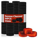 50 Stück Shisha-Holzkohlebriketts – Holzkohle-Tabletten, Räuchergefäß, Wasserpfeife, Kohle, Kohlebrenner, Harzbrenner, Naturkohle, sofortiges Grillen, schnelles Anzünden, Shisha-Zubehör