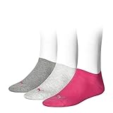 PUMA Unisex Puma Unisex Sneaker Plain 3p Socken, Middle Grey Melange / Pink, 35-38 EU