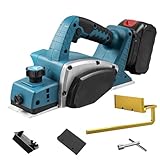 Akku Hobel Kompatibel mit Makita 18V Akku, Kabelloser Elektro Hobelmaschine 15000 U/Min, 82mm Hobelbreite, 2mm Spantiefe, Elektrischer Hobel für Holz (Ohne Akku)