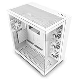 NZXT H9 Flow - CM-H91FW-01 - Dual-Chamber-ATX Mid-Tower PC-Gaming-Gehäuse - High-Airflow-perforiertes Top-Panel - Front- und Seitenteile aus gehärtetem Glas - 360-mm Radiator Unterstützung - Weiß