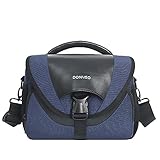 DOMISO Kameratasche wasserdichte Fototasche Umhängetasche mit Regenschutz für Olympus/Fujifilm/Sony/Panasonic/Pentax/Samsung,Blau