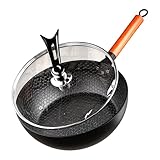 Herd gehämmerte Kochpfanne – Premium-Kupferpfanne mit Zinnfutter und Messinggriff | hervorragende Wärmeleitfähigkeit, Antihaft-Keramikbeschichtung, sicher