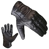 PROANTI Motorradhandschuhe Leder Sommer Motorrad Handschuhe Touchscreen Funktion (M)