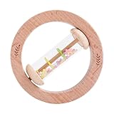 Nixiara Regenrassel aus Holz für Babys | sensorische Rassel mit ergonomischem Griff für die Entwicklung des Babys – Stimuliert die Sinne der Entwicklung ab 6 Monaten