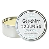 Geschirrspülseife - Festes Spülmittel - 150g rund in Dose, Grüner Tee