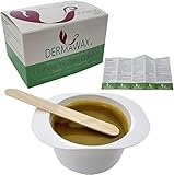 Dermawax 300 g Natural Honig Wachs Heisswachs Mikrowellenwachs zum Epilieren in der Mikrowelle erwärmt Anwendung ohne Wachsstreifen zur Haarentfernung Enthaarung Brazilian Waxing Ganzkörper Waxing