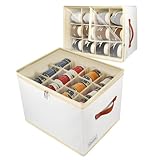 Patinao 2 Stück Schuhaufbewahrung Schuhorganizer Schuhschrank - 24 Zellen Schuhboxen Stapelbar Schuhregal Platzsparend Schuh Organizer für Schrank Shoe Rack Schuhablage Schuhe Aufbewahrung