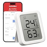 SwitchBot Thermometer Hygrometer Innen, Bluetooth Hygrometer Digital Temperatur Feuchtigkeit Sensor mit APP & Datenspeicherung, Taupunkt/VPD/Absolute Feuchtigkeitssensor