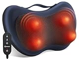 KNQZE Massagegerät, Nackenmassagegerät mit wärme, Shiatsu Massagegerät für Nacken, Schulter, Rücken, Geburtstagsgeschenk für Frauen Männer, Massagekissen mit 3D Rotierenden Massageköpfen, Fernsteuerun
