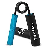 TWIVEE - Unterarmtrainer - Fingerhantel für maximale Griffkraft - Gripper aus gehärtetem Stahl und Aluminium - Handtrainer mit Griffpolster und Tasche - Handmuskeltrainer