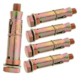 LALAFINA 5 Stück Goldfarben Plattierte Zink-expansionsschrauben M10x70 Größe Gecko-expansionsschrauben Für Trockenbauanker Und Mauerwerksanwendungen Für Möbelwandanker Und Betonschrauben