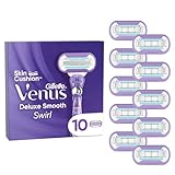 Gillette Venus Deluxe Smooth Swirl Rasierklingen für Rasierer Damen, 10 Ersatzklingen Damenrasierer mit 5-fach Klinge, für eine länger anhaltende, glatte Rasur