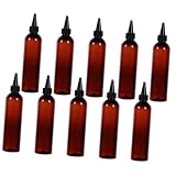 LALADEFIEE 10 Stück Nachfüllbare Reise Quetschflaschen 250ml Braun mit schmaler Öffnung Kunststoff Shampoo und Duschgelflaschen für Hotel Business und Familienausflug