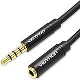 VENTION-Kopfhörer-Verlängerungskabel,3,5-mm-Audio-Verlängerungskabel,Stereo-Audio-Kabel,4 Polig TRRS 3.5mm Stereo-Verlängerungskabel,Stützmikrofon vergoldetes Nylon-Geflechtkabel für Headset/TV/Laptop