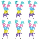 HOOTNEE 12 Stück pack Stapelbare Einhorn Bleistifte für Bruchfeste Mine Leicht Radierbar Bunt Kunststoffstifte für Schule und Kindergeburtstag