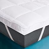 Topper 90x190cm Matratzentopper für Bett 5cm Höhe Matratzenauflage für Matratzen Boxspringbett und Schlafsofa mit Atmungsaktive und Waschbar Bezug für Besseren Schlaf mit Befestigungsgurten