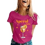 Aperol Kostüm Tshirt Damen Aperol Spritz Shirt Aperollin Freundin Spritztour T-Shirt Kurzarm Rundhals Aperolshirt Lustiges Cocktail Party Tshirt Casual Bluse Fun Karneval Kostüm Tops