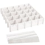 24 Stück Schubladenteiler, Schubladeneinteiler, 32cm Schubladentrenner Verstellbare Schubladen Organisers Weiß Trennwände, Schubladeneinsatz für Unterwäsche, Socken, Kosmetik, Schlafzimmer, Büro