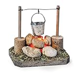 VBS Miniatur Lagerfeuer mit LED ca. 8x8x6cm Krippe Miniaturen Miniaturwelt Modellbahn Feuer Kochfeuer
